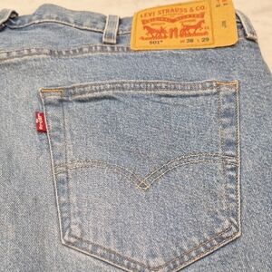 Levi's 501 Button Fly Blue Straight‎ Leg Denim Jeans Mens Sz 38 x 29 Medium Wash